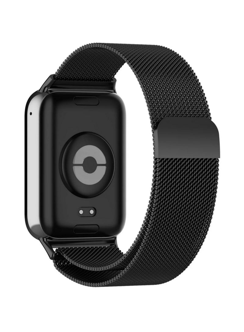 تنطبق على ال سوار الذكية 9 برو / ال سوار الذكية 8 برو / الأرز الأحمر ووتش 4 استبدال المعادن سوار الفولاذ المقاوم للصدأ استبدال شبكة معدنية سوار سوار قابل للتعديل - أسود - Image 4